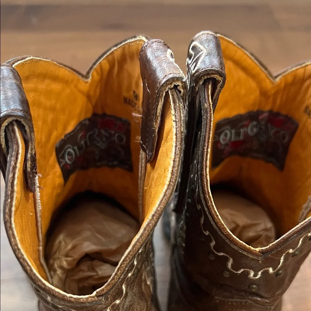 Old Gringo Brown Embroidered Western Ankle Boots Size 9.5 - Picture 4 of 7